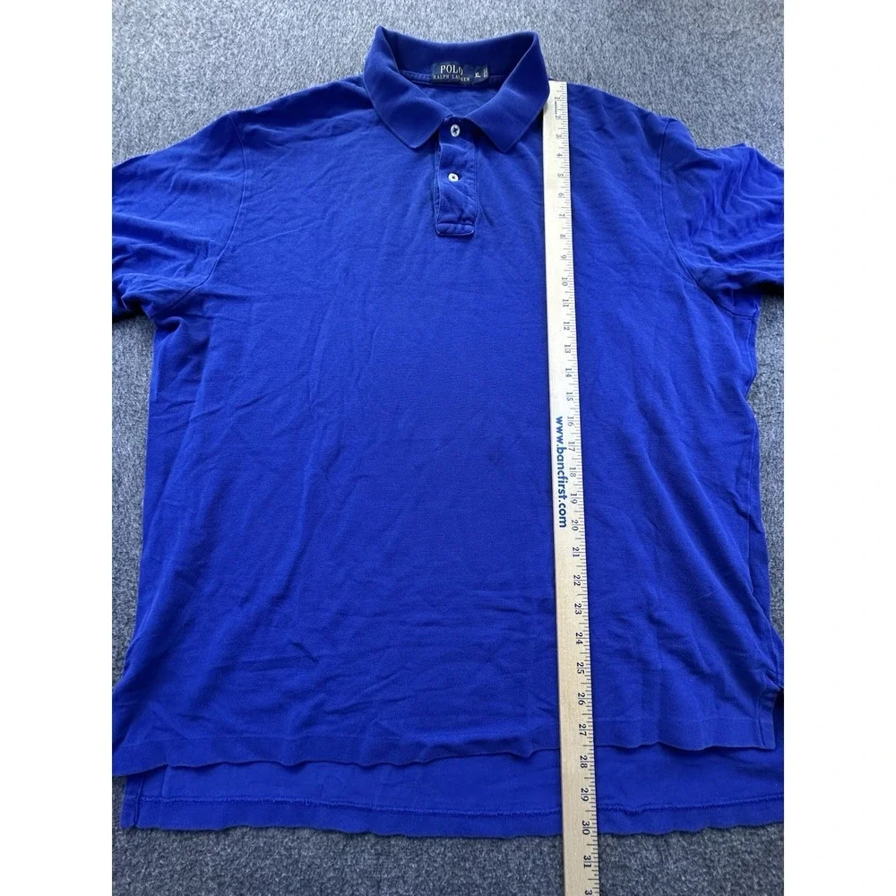 Polo Ralph Lauren Shirt Men XLarge Blue Polo Collared Pullover Cotton Logo Pique